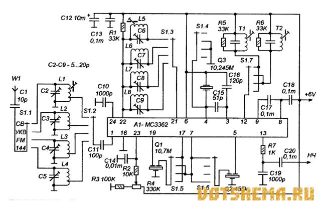 Радиовещательный приемник на микросхеме » Страница 3 » Вот схема .