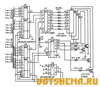 Схема измерительного счетчика частотомера