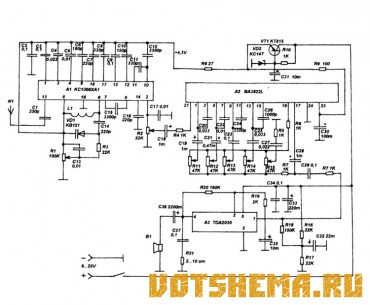 Схема УКВ-ЧМ приемника с низковольтным питанием