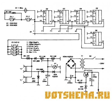 Схема измерителя емкости конденсатора