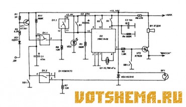 Схема автосигнализации на микрсохеме УМС8