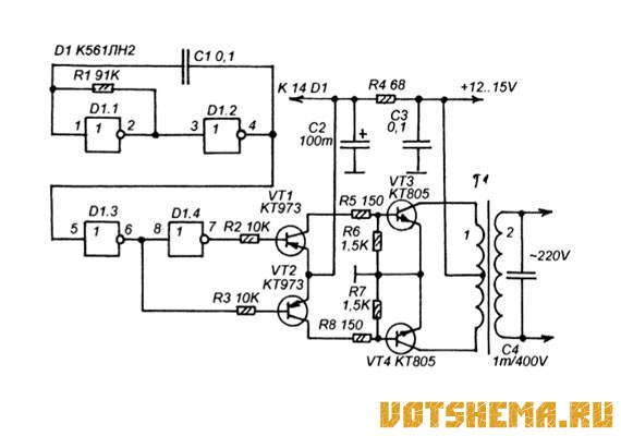 Как сделать простой инвертор В мощностью Вт частотой 50 Гц своими руками