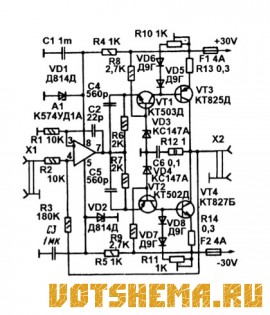 Схема мощного усилителя