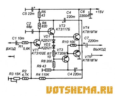 Схема двух простых усилителей