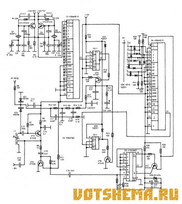 Схема синтезатора для СВ-радиостанции на КХ174ХА42А