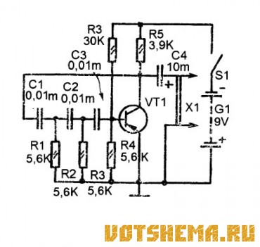 Схема генератора звуковой частоты
