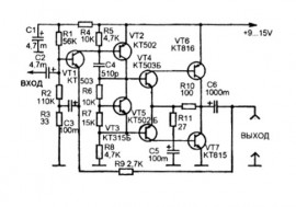 Схемы трех простых усилителей