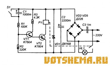 Схема таймера выключения электролампы