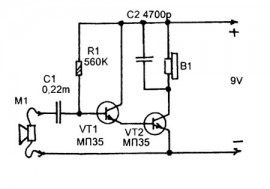 Схема транзисторного усилителя