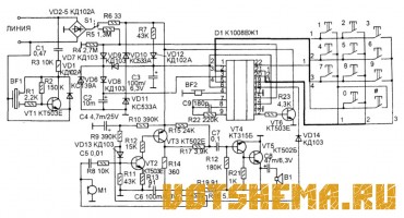 Схема телефонного аппарата на микросхеме К1008ВЖ1