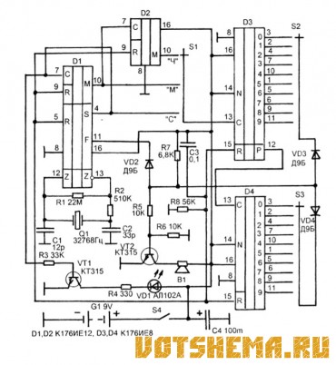 Схема бытового таймера