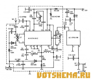 УКВ ЧМ приемник на микросхеме К174ХА2