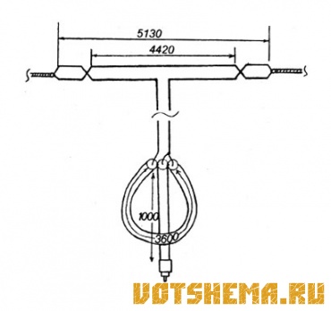 Схема простой петлевой антенны СВ-диполь