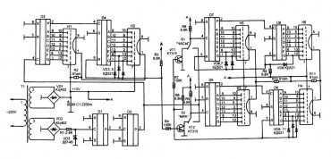 Схема цифровых часов на микросхеме К174ИЕ4