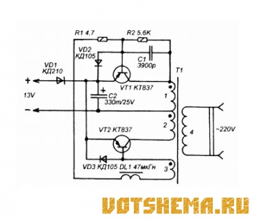 Схема преобразователя напряжения