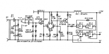 Частотомер на микросхемах К176