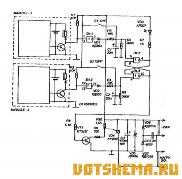 Схема бытового таймера из часов