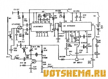 Схема карманной радиостанции с амплитудной модуляцией
