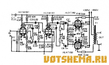 Схема лампового усилителя Hi-End