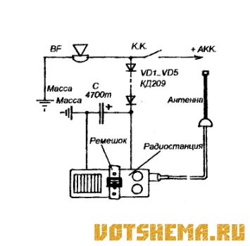 Схема автомобильной радиосигнализации