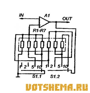 Схема переключателей усилителя