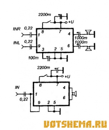 Микросхемы TDA1517, TDA1519, TDA1519A, TDA1519B, TDA1519Q