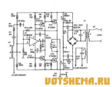 Схема усилителя звука 25 Вт