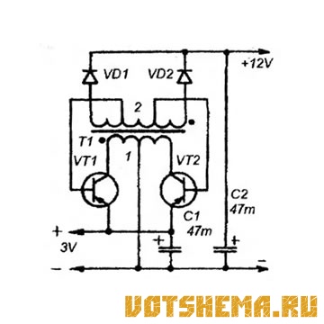 Схема преобразователя напряжения 12V