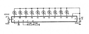 Микросхема LM3914, LM3915, LM3916