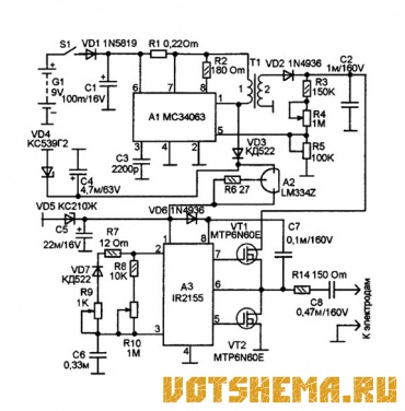 Схема электростимулятора